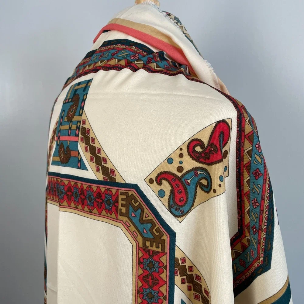 Vintage Oversized Cross Western Scarf VTG Scarf
